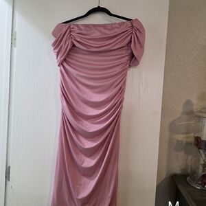 Elegant Pink Off-Shoulder Dress